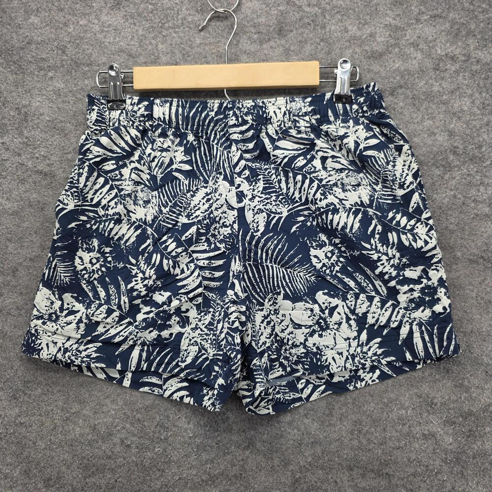 Columbia PFG Shorts Mens Small Blue White Tropical Print Fishing Quick Dry Nylon